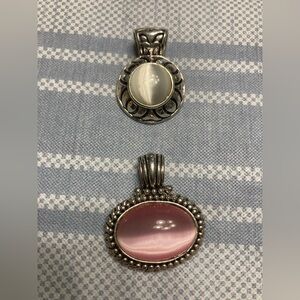 Vintage designer silver-toned necklace with two interchangeable stones.